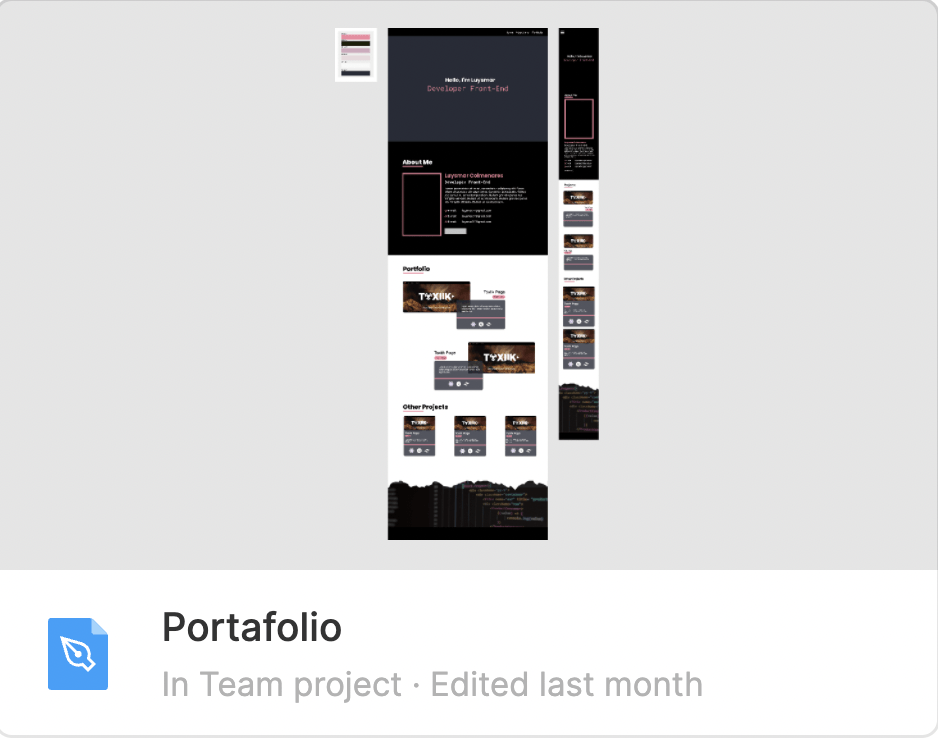 Mockup Personal Portfolio